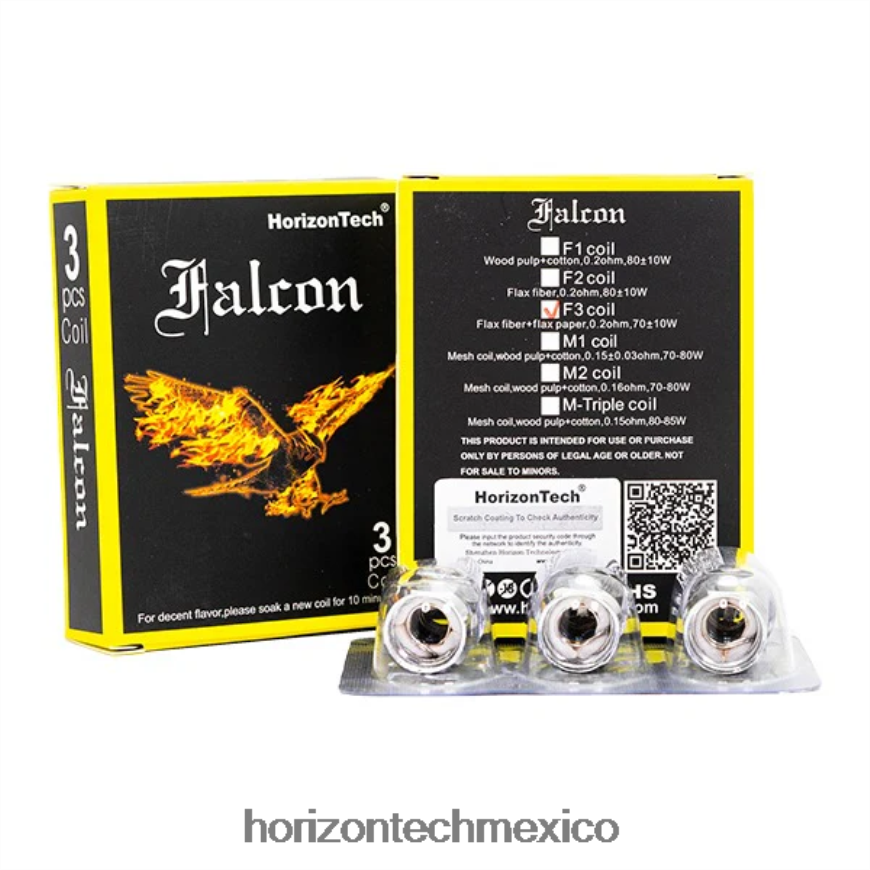 HorizonTech Falcon bobinas (paquete de 3) HorizonTech vape México - bobina f3 0.2ohm ZH06X161