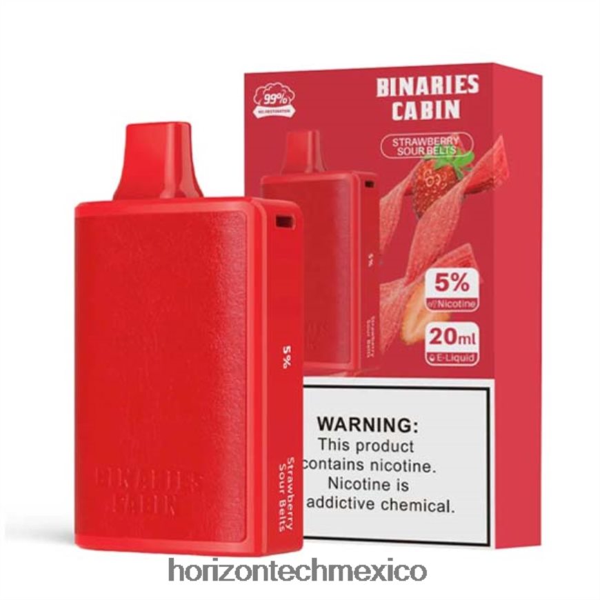 HorizonTech Binaries Cabin desechable 20ml HorizonTech disposable vape - cinturones agrios de fresa ZH06X78