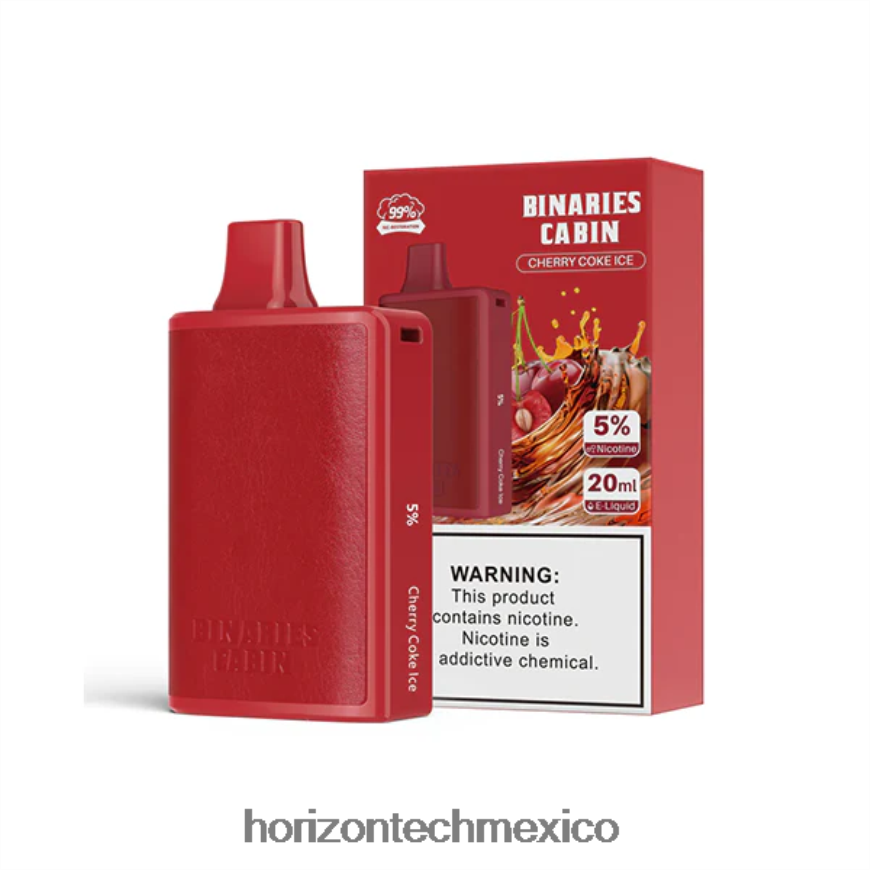HorizonTech Binaries Cabin desechable 20ml HorizonTech vape kit - hielo de cola de cereza ZH06X54