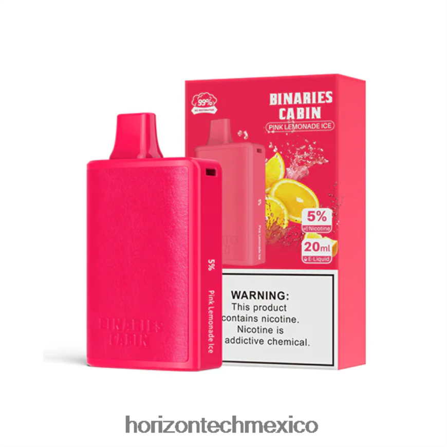 HorizonTech Binaries Cabin desechable 20ml Horizon Tech company - hielo de limonada rosa ZH06X67