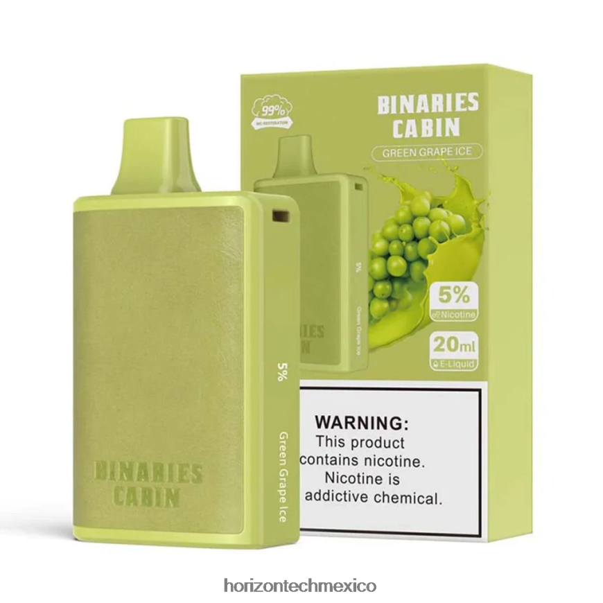 HorizonTech Binaries Cabin desechable 20ml Horizon Tech company - hielo de uva verde ZH06X57