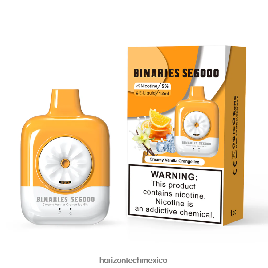 HorizonTech Binaries Cabin desechable se 12ml HorizonTech México - helado cremoso de vainilla y naranja ZH06X152