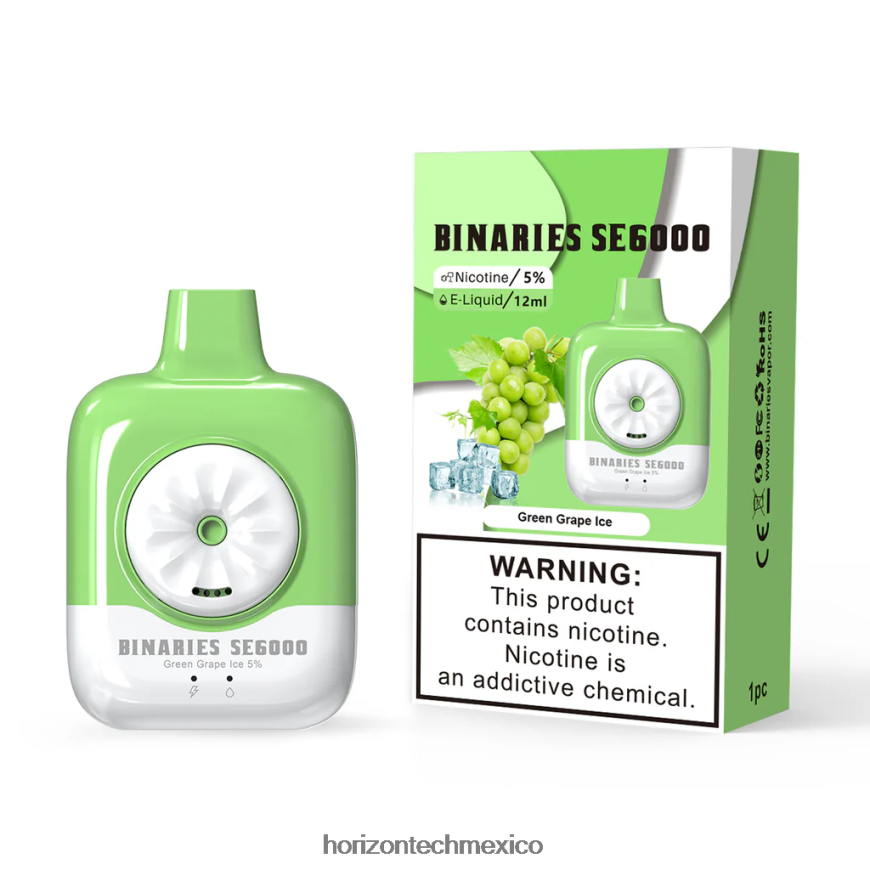 HorizonTech Binaries Cabin desechable se 12ml HorizonTech disposable vape - hielo de uva verde ZH06X128