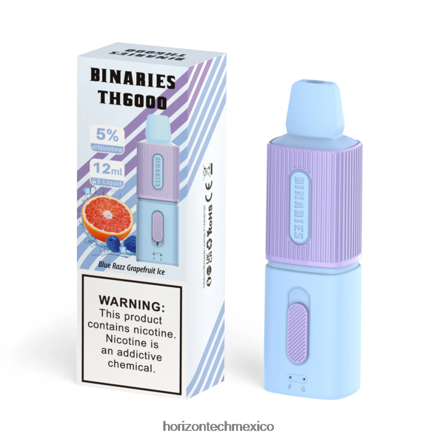 HorizonTech Binaries Cabin th6000 desechable 12ml HorizonTech disposable vape - hielo de pomelo blue razz ZH06X108