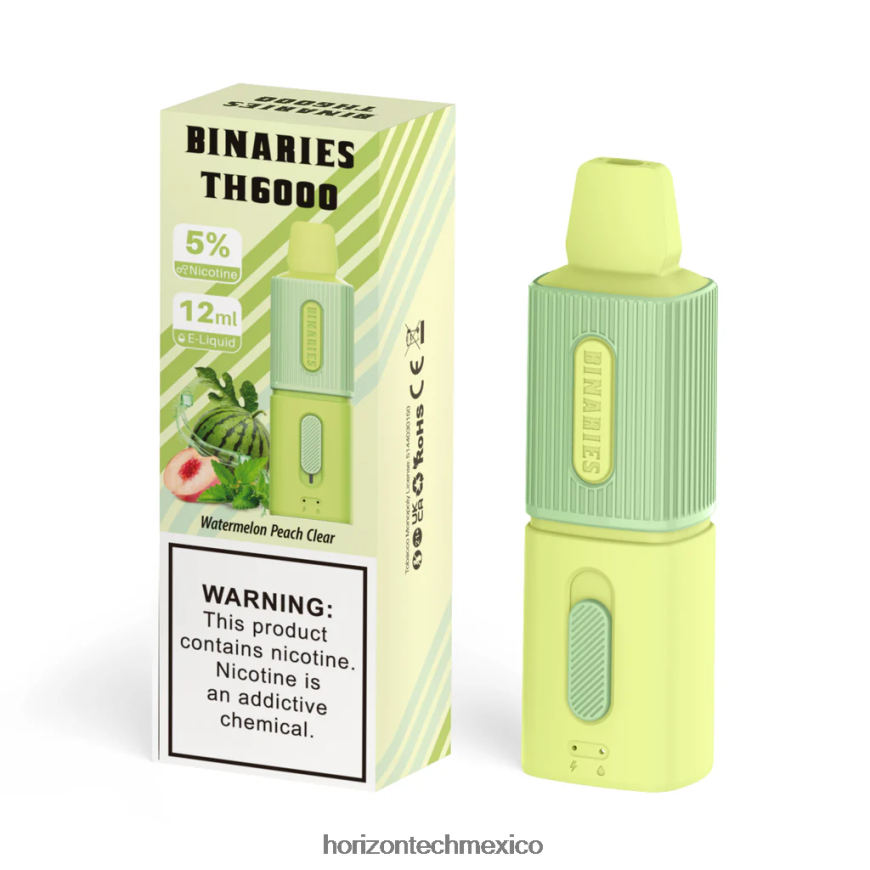 HorizonTech Binaries Cabin th6000 desechable 12ml HorizonTech disposable vape - sandia durazno claro ZH06X118