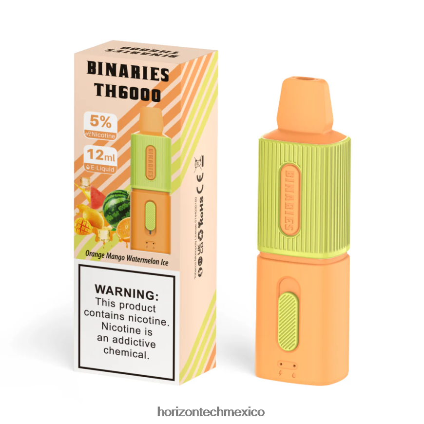 HorizonTech Binaries Cabin th6000 desechable 12ml HorizonTech vape México - naranja, mango, sandía, hielo ZH06X111