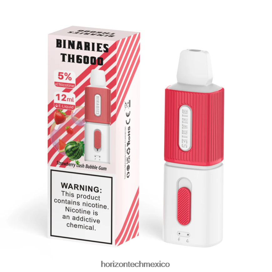 HorizonTech Binaries Cabin th6000 desechable 12ml Horizon Tech company - chicle exuberante de fresa ZH06X117