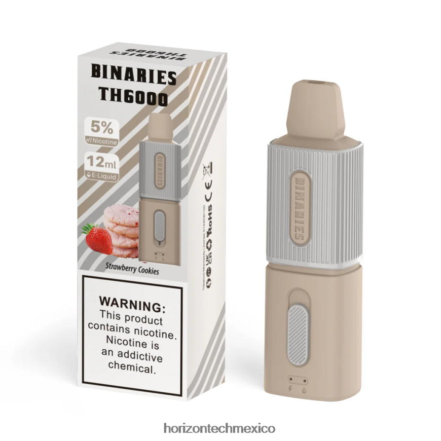 HorizonTech Binaries Cabin th6000 desechable 12ml Horizon Tech vape - galletas de fresa ZH06X116