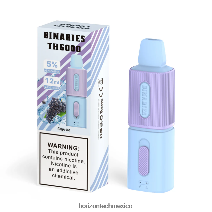 HorizonTech Binaries Cabin th6000 desechable 12ml Horizon Tech vape - hielo de uva ZH06X96