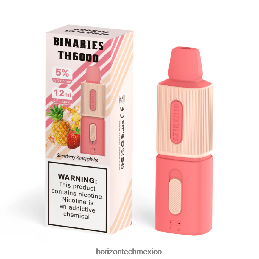 HorizonTech Binaries Cabin th6000 desechable 12ml Horizon Tech vape tank - hielo de fresa y piña ZH06X105