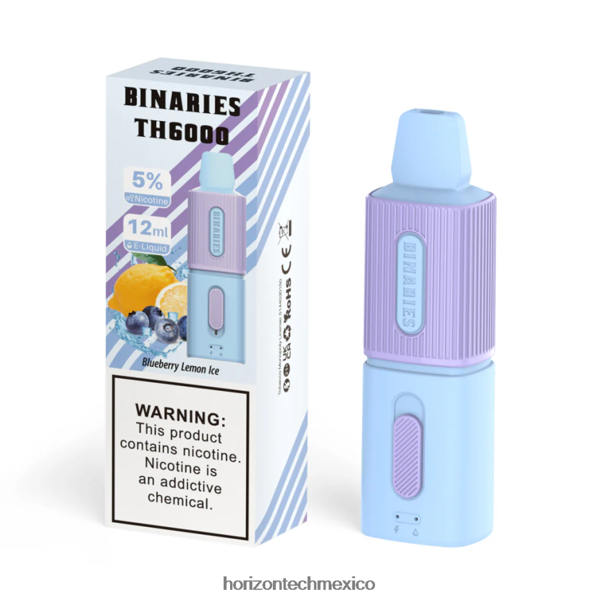 HorizonTech Binaries Cabin th6000 desechable 12ml Horizon Tech vape tank - hielo de limón y arándanos ZH06X115